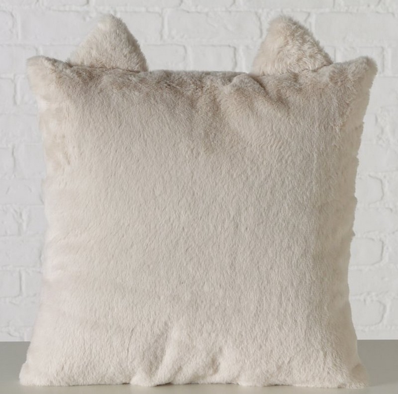Morbido cuscino a forma di gatto grigio con orecchie